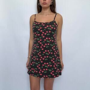 Rare 90s-Y2K Novelty Scratch-and-Sniff Cherry Print Mini Dress by Smelly’s 🍒